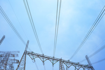 Fototapeta premium Transmitting cable of Power tower