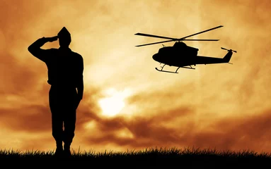 Poster Im Rahmen Soldaten Silhouette © adrenalinapura