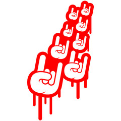 Cool Metal Hand Rock Graffiti