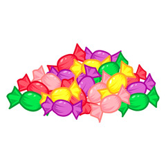 group colorful candies Isolated
