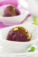 Homemade blueberry ice cream.