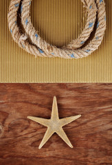 Fototapeta na wymiar starfish on wood