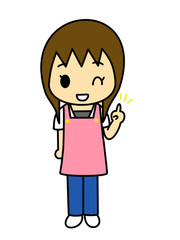 エプロン　女性