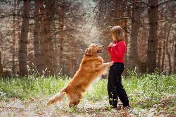 Portrait of a woman with her  dog