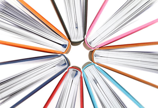 Top View Of Colorful Books In A Circle