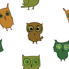 seamless owls, funy birds