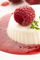 Vanilla panna cotta with berry sauce