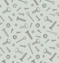 Seamless pattern with variety of screws