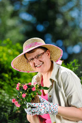 Woman and flowers