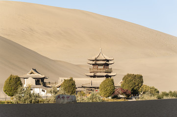 Naklejka premium Ancient temple in desert, Dunhuang of China