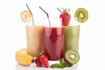 fruit juice on white background