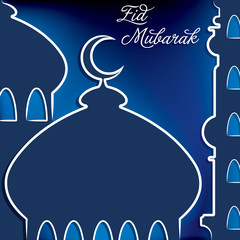 Eid Mubarak (Blessed Eid) card in vector format.