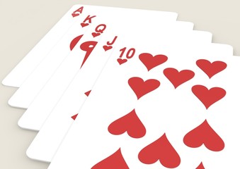 Heart flush with beige background
