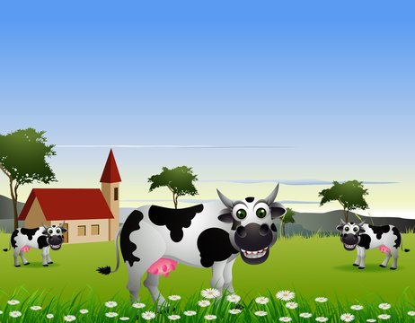 beauty cow cartoon