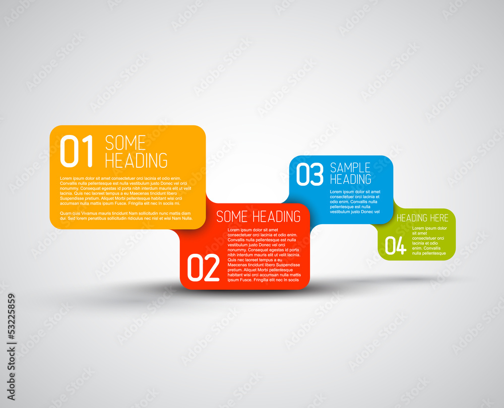 Poster set of colorful vector steps template