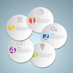 Set of round Vector steps template