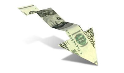 Dollar Bank Note Downward Trend Arrow