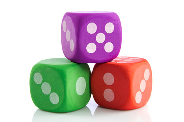 colorful cubes isolated on white background