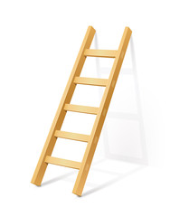 wooden step ladder vector illustration isolated on white - obrazy, fototapety, plakaty
