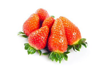 strawberries isolated on white background