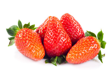 strawberries isolated on white background