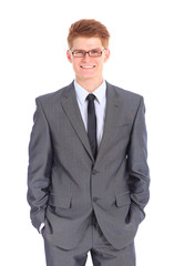 The young handsome businessman isolated