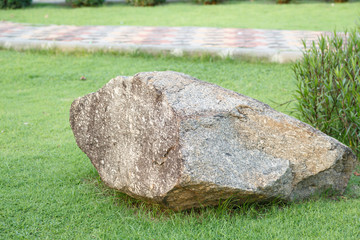 big stone and rock in garden and park