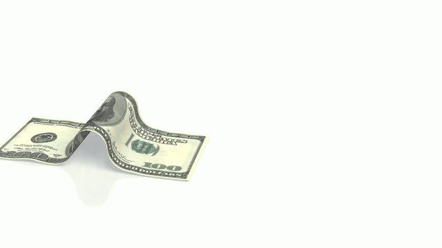 100 Dollar Bill crawling from left to right
