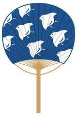 チドリ模様の団扇