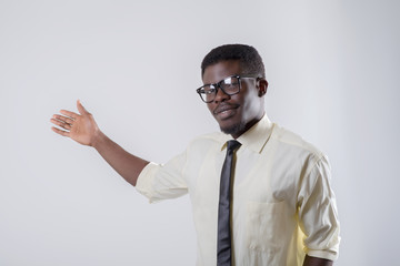  young man holding something