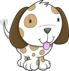 Cute Puppy Dog Vector Illustration Art