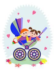 Twins in the carriage