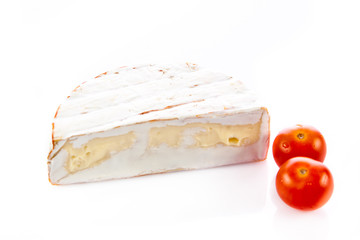 cheese brie isolated on white background. camambert