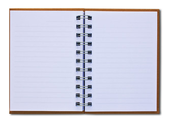 Photo of orange notebook (blank paper).