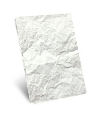 Fototapeta premium White crumpled paper on white background isolated