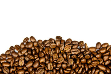 beans of coffee isolated on white background