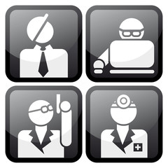 Proffesional at work icon set