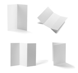 folded leaflet white blank paper template book