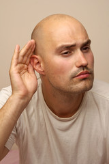 Man eavesdropping