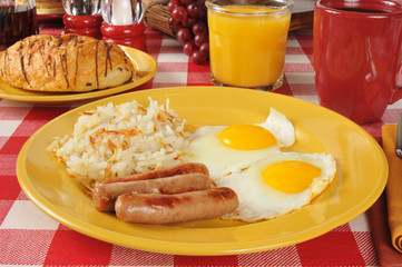 Sausage and eggs
