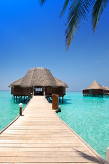 arbor over water for rest. Sea, Maldives
