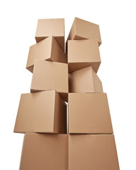 cardboard box package moving transportation delivery stack