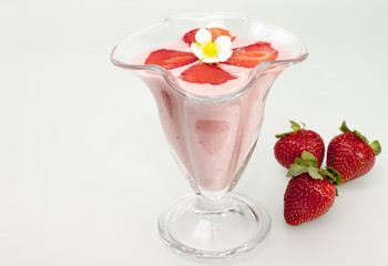 Strawberry-yogurt drink.