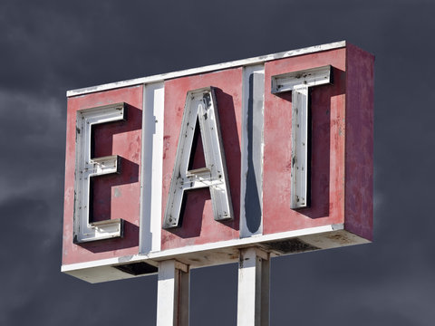 Retro Eat Sign Thunderstorm