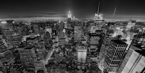 Nowy Jork nocą czarno biały - obrazy, fototapety, plakaty