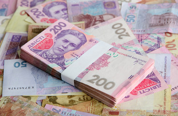 Pile of Ukrainian money