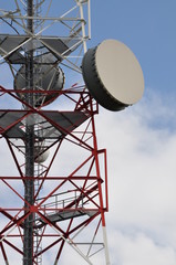 Telecommunication tower with cell phone antenna system 