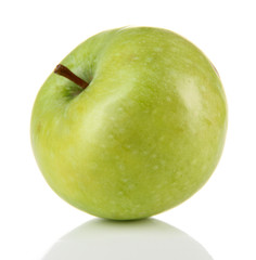 Juicy green apple, isolated on white