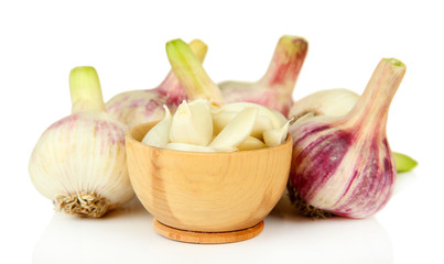 Fresh garlic, isolated on white