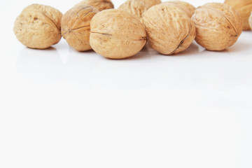 walnuts on a white background